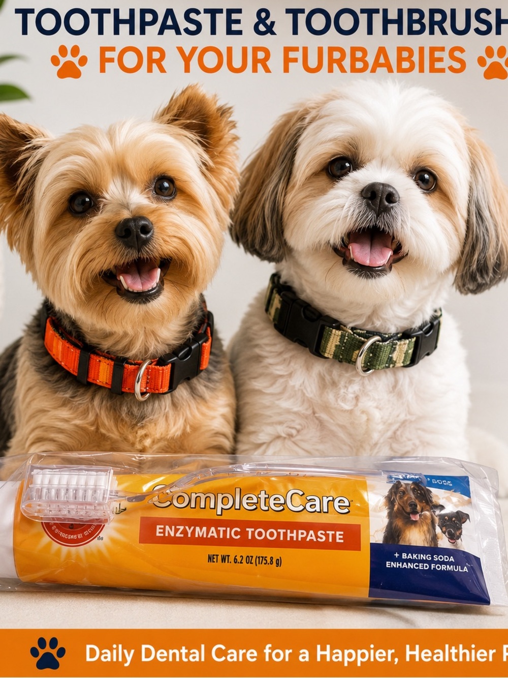 Dog collars & Tooth-Brush-Toothpaste Bundle